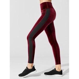Alala Red Bordeux Velvet Skinny Athletic Leggings XS